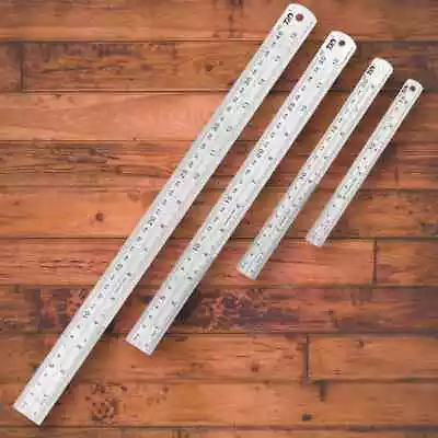 Stainless Steel Ruler Metal Straight Edge Measuring Tool Set Of 46/8/12/1 • $16.39