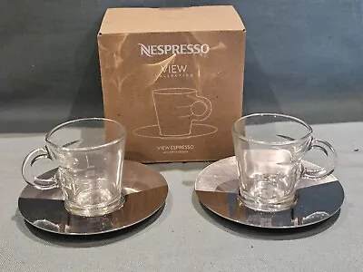 Nestle Nespresso Set Of 2 View Collection Espresso Cups & Saucers BNIB • £14.99