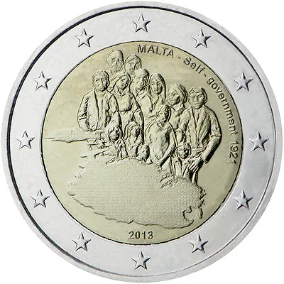 2013 Malta € 2 Euro Uncirculated UNC Coin 1921 Self-Government • $8.40