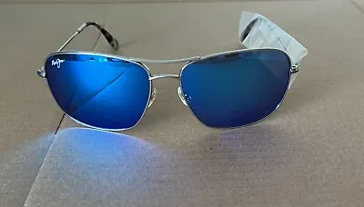 Maui Jim B773-17 BREEZEWAY Sunglasses Frame  Silver Frame Hawaii Blue Lens NEW* • $179
