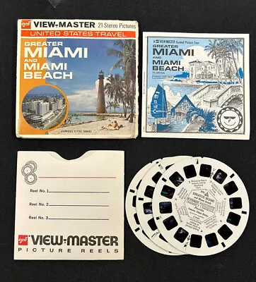 View Master GREATER MIAMI And BEACH Florida 3 Reel Set W/ Picture Book GAF A963 • $19.88