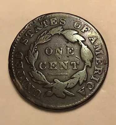 Original 1833 United States Of America Large One Cent (Penny) Coin Liberty  • £14.99