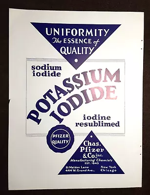 1935 PFIZER POTASSIUM Magazine AD ~ J.T BAKER'S Fine CHEMICALS/Phillipsburg NJ. • $24.95