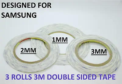 3m Double Sided Tape For Mobile Phone Repair3 Pieces1mm2mm3mmtransparent • £6.59