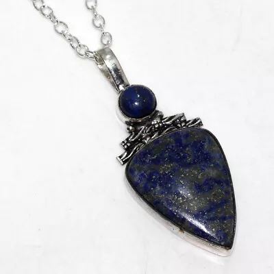 Lapis Lazuli 925 Silver Plated Handmade Necklace 18  Valentine Gift Jewelry GW • $2.99