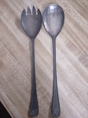 Set Of Two Vintage Serving Spoons Silver Plate Sheffield England 9 1/2 In Length • $7.50