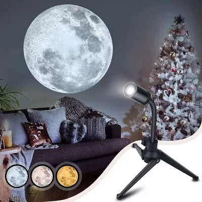 Upgrade Non-Fade Moon Projector Night Light USB Charging Moon Lamp With 3 Light • $13.99