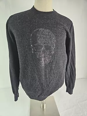 ROBERT GRAHAM Skull Long Sleeve Dark Gray Sweater Men's Size 2XL • $34.99