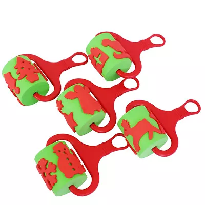 $20 • Buy 5x Christmas Themed Foam Paint Rollers Stamps/Creative Kids Art Craft Design