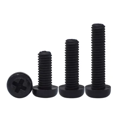 M6 M8 Round Head Plastic Phillips Screws Black Nylon Insulating Bolt Fastener • £1.82