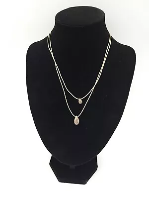 J Jill Pendant Necklace Double Strand Hammered Teardrop Pendant On Cords  • $11.99