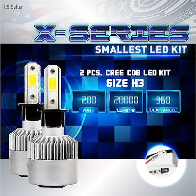 200W 20000LM CREE LED 6000K White Fog Light Conversion Kit Bulbs PAIR- H3 (B) • $14.79