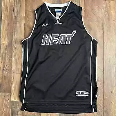Miami Heat Jersey Men's Size Large Black Reebok NBA Athletic Training 3060 • $40