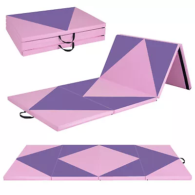 Gymnastics Gym Mat 4-Panel Folding Lightweight Gymnastics Tumbling Mat With Hook • $109.99