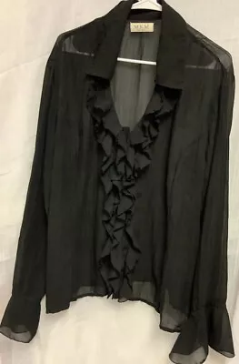 MKM Designs Black Plus Size Dress Shirt 2XL  • $10