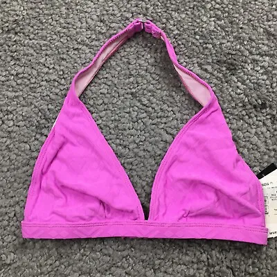 La Blanca Womens Halter Bikini Top Size 10 Pinkish Purple Textured NWT $88 • $19.49