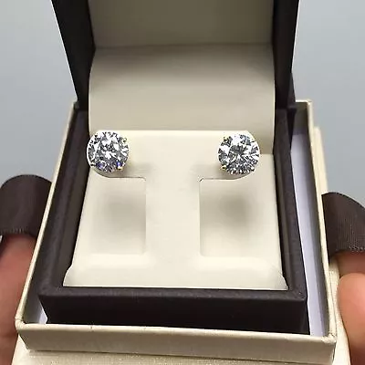 4.00 CT Stud Diamond Earrings For Men And Women Round Brilliant Man Made 14k • $296.40