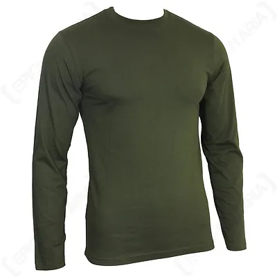 Long Sleeve Olive T-Shirt - All Sizes - Army Military Cotton Top - 100% Cotton • £14.95