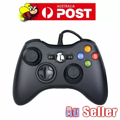 Black Xbox 360 Wired Controller For Windows & Xbox 360 Console PC USB Wired  VZ • $22.66