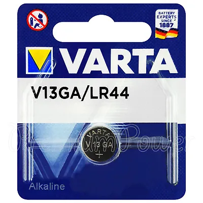 1 X Varta V13GA LR44 Battery Alkaline 1.5V A76 L1154 AG13 SR44 Coin Cell • $12.07