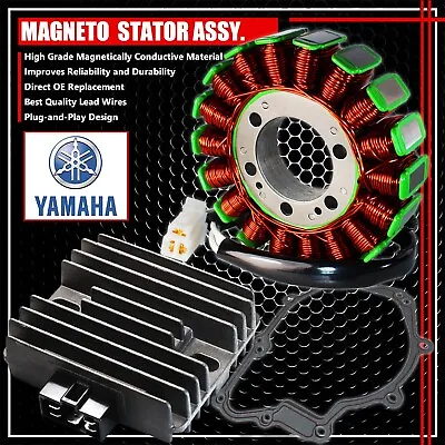 03-09 Yamaha Yzf-r6s/-05 R6 Oe Magneto Coil Stator+voltage Regulator+gasket Assy • $129.95
