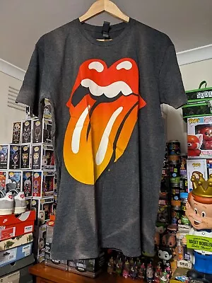 The Rolling Stones Bleach Dye Tour Tee Grey Tshirt Sz L • $30