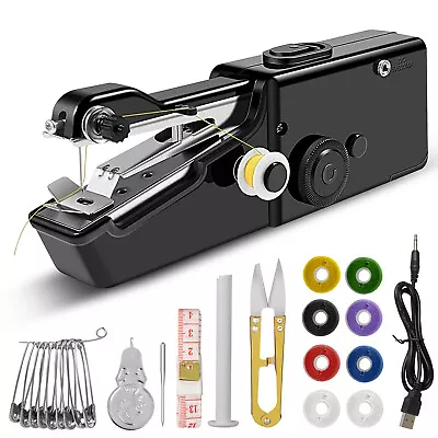 Mini DIY Portable Sewing Machine Tailor Stitch Handheld Cordless For Home Travel • $10.98