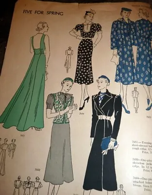 RARE VTG 1930s VOGUE PATTERNS CATALOG 1937 • $19.99