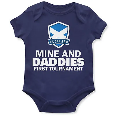 Baby Boys Mine And Daddies First Tournament Scotland Babygrow Football Fathers • £10.95