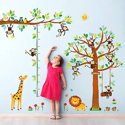 Wall Sticker Animal Tree Decal Growth Chart Vinyl Mural Art Home Kids Room Decor • $32.99