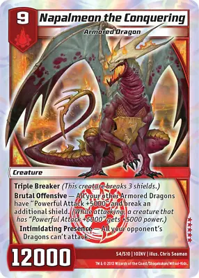 Kaijudo 1X NAPALMEON THE CONQUERING Super Rare S4/S10 10INV Invasion Earth 2013 • $12