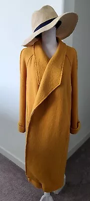 Womens Tahari Long Coat Size M Mustard Yellow • $30