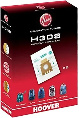 Genuine Hoover H30S Paper Bags 5 Pack 09178278 Telios Arianne Discovery Octopus • £9.74