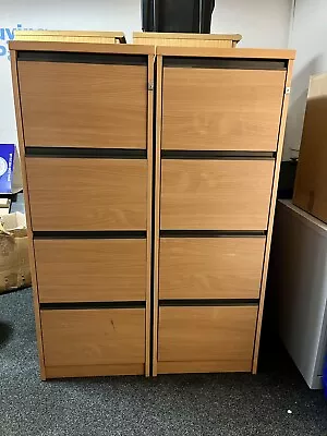 Wooden 4 Drawer Filing Cabinets X 2 • £50