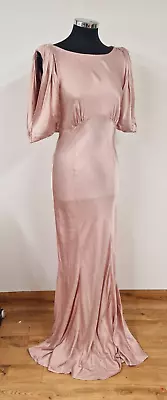 Ghost Pink Ballgown Size Small Hollywood Clarissa Long Dress Batwing Draped New • £82.50