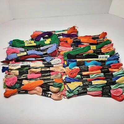 J&P Coats Anchor Prism Etc. Embroidery Floss Skeins Six Strand Lot Of 100 • $24.99