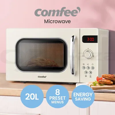 Comfee 20L Microwave Oven 800W Countertop Kitchen 8 Cooking Settings Cream • $125.95