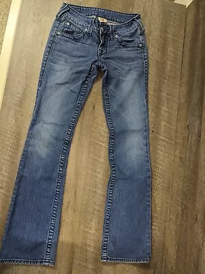 True Religion Becky Womens Jeans Blue Tag Size 27 Low Rise Bootcut • $28.88