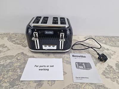Breville VTT786-01 Curve 4 Slice Toaster 1650W - Black - NO POWER • £12.45