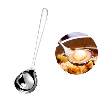 3 Pcs Soup Spoons Gloss Finish Multipurpose Round Stainleee Steel Spoon Rice • $17.47