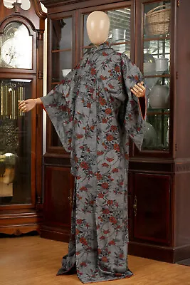 Dear Vanilla Japanese Silk Kimono Women's Robe Gown Authentic Japan Made Vintage • $42