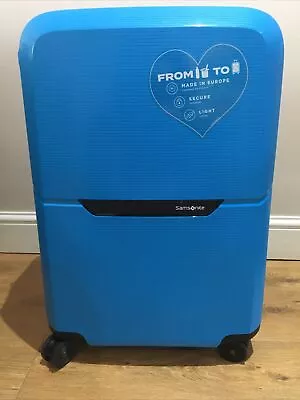 Samsonite Suitcase Magnum Eco Spinner Hard Shell Summer Blue 69cm Case NWT • £149.99