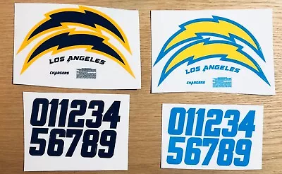 Los Angeles (LA) Chargers Football Helmet Decals - Full Set And Numbers • $8.99