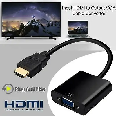 1080P HDMI Male To VGA Female Video Cable Cord Converter Adapter For PC Monitor • $3.88