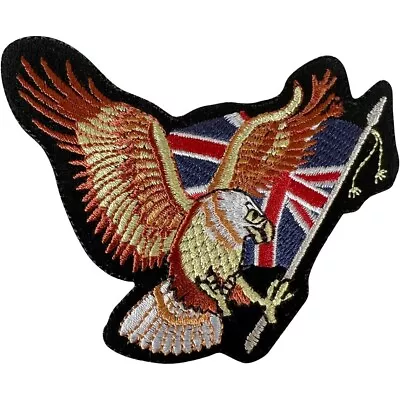 £2.79 • Buy Union Jack Flag Eagle Patch Iron Sew On Clothes Jeans Bird UK Embroidered Badge