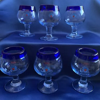 Vintage Tequila Corazon Handcrafted Shot Glasses Sippers Set Of 6 Cinco De Mayo! • $55