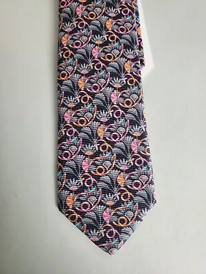 Bvlgari 7 Fold Mens Neck Tie Purple Floral Silk Designer 57  2.5  Italy New • $120