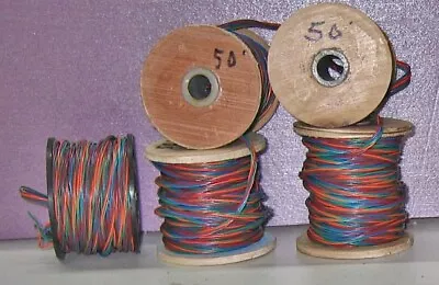 24 Ga Solid Copper 6 Color Coded Wire Strands –5 Rolls 50’ Each • $9