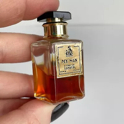 Vintage My Sin Extrait De Lavin Paris France Perfume 1/4 Fl. Oz. Half Full • $20.95