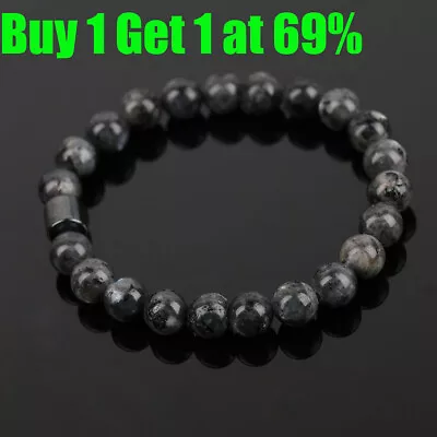 Men Magnetic Bracelet Beads Hematite Stone Therapy Health Care Weight Loss UK • £2.54